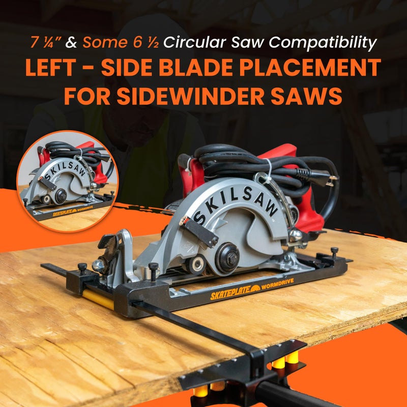 SkatePlate & SkateGuide Combo Pack - Circular Saw Rolling Accessory and Cutting Guide for Left Blade Saws - Image 3